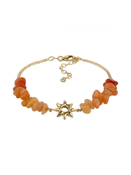 Foto van product ELLI Armband 'Aventurin' goud / donkeroranje