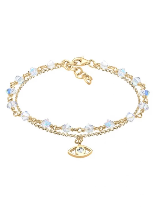 Foto van product ELLI Armband 'Evil Eye' lichtblauw / goud / transparant