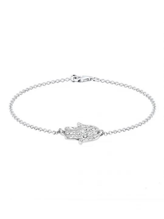 Foto van product ELLI Armband 'Hand Fatima' zilver / transparant