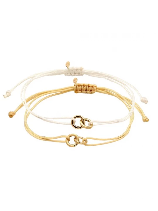 Foto van product ELLI Armband 'Infinity' curry / goud / wit