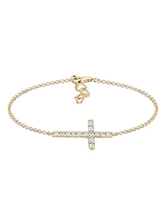 Foto van product ELLI Armband 'Kreuz' goud / transparant