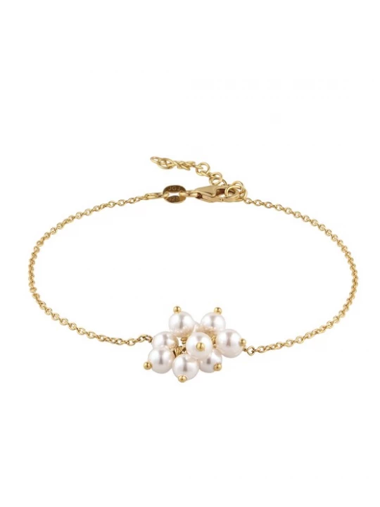 Foto van product ELLI Armband 'Pearl' goud / parelwit
