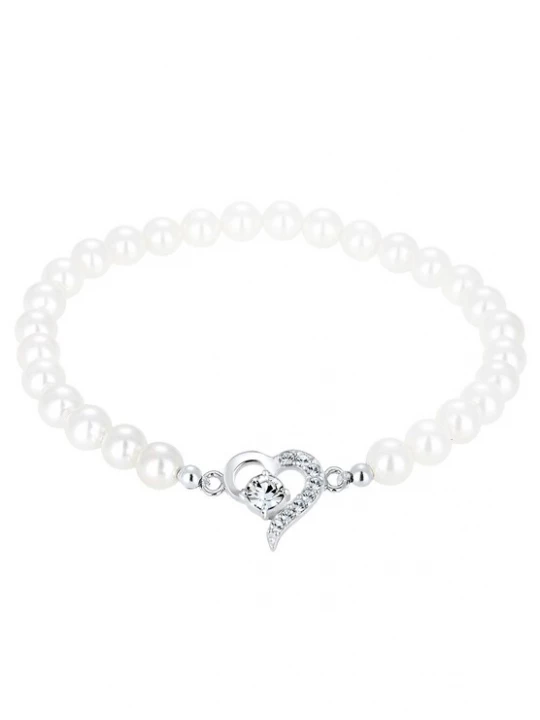 Foto van product ELLI Armband zilver / transparant / parelwit