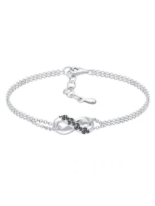 Foto van product Elli DIAMONDS Armband 'Infinity' zwart / zilver