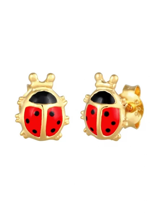 Foto van product ELLI Sieraden 'Marienkäfer' goud / rood / zwart