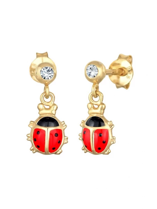 Foto van product ELLI Sieraden 'Marienkäfer' goud / rood / zwart