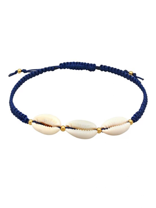 Foto van product ELLI Voetsieraden donkerblauw / goud / natuurwit