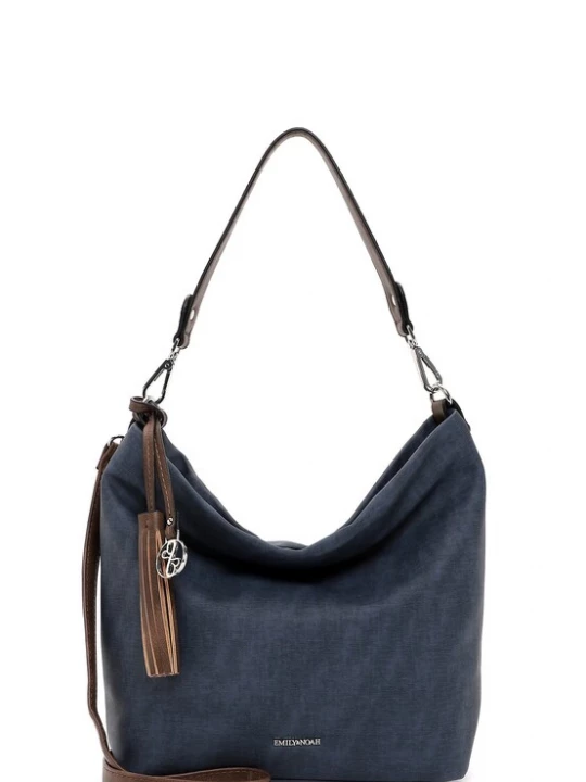Foto van product Emily & Noah Schoudertas 'Elke' donkerblauw / bruin