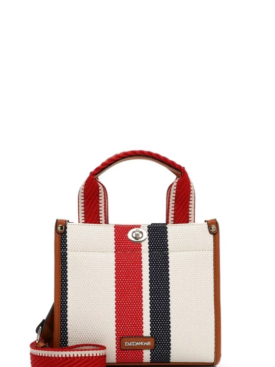 Foto van product Emily & Noah Shopper 'Jasmin' crème / rood / zwart