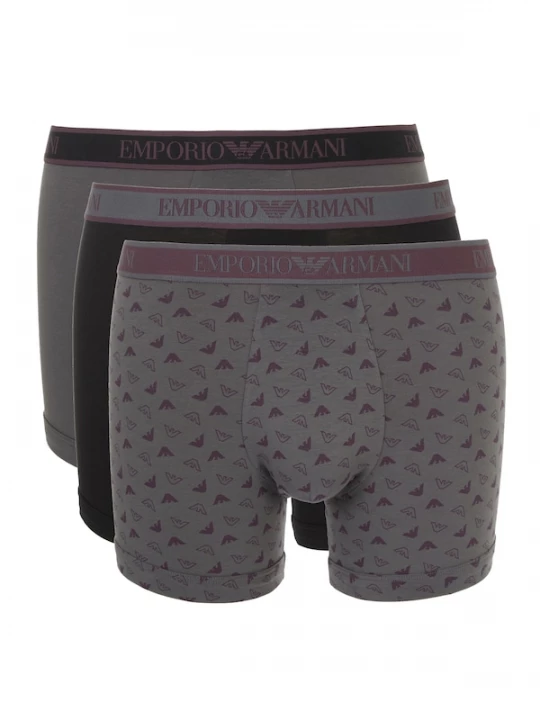 Foto van product Emporio Armani Boxershorts grijs / bessen / zwart gemêleerd