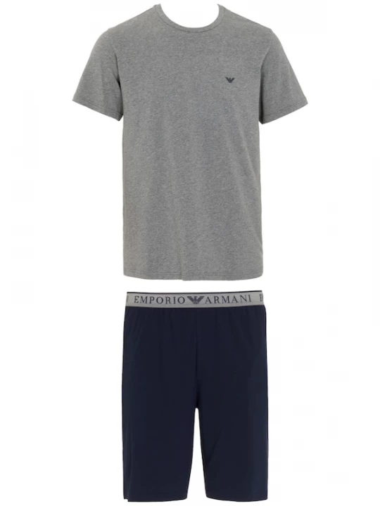 Foto van product Emporio Armani Pyjama kort grijs gemêleerd / zwart