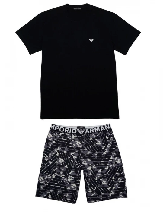 Foto van product Emporio Armani Pyjama kort grijs / lichtgrijs / zwart / wit