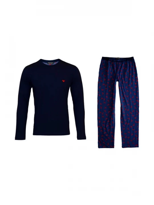 Foto van product Emporio Armani Pyjama lang donkerblauw / rood