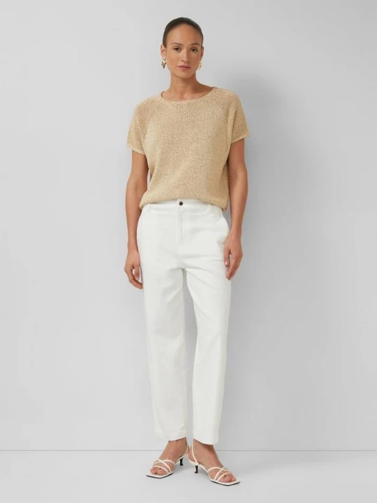 Foto van product Enkeljeans / Regular fit / Hoge taille / Halflange pijp s.Oliver crème