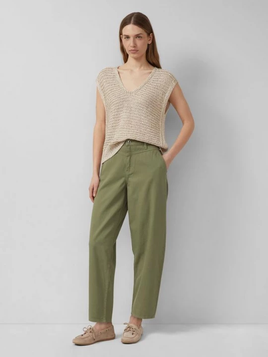 Foto van product Enkeljeans / Relaxed fit / Hoge taille / Halfhoge pijp s.Oliver olijfgroen