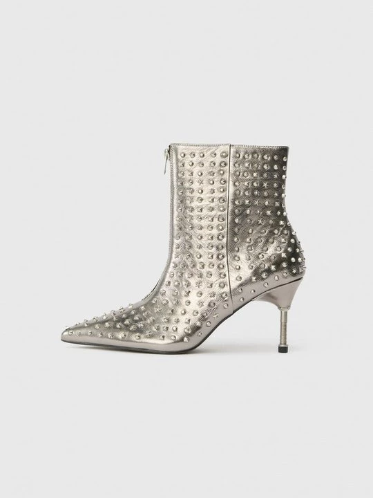 Foto van product Enkellaarsjes met hoge hak AllSaints grijs