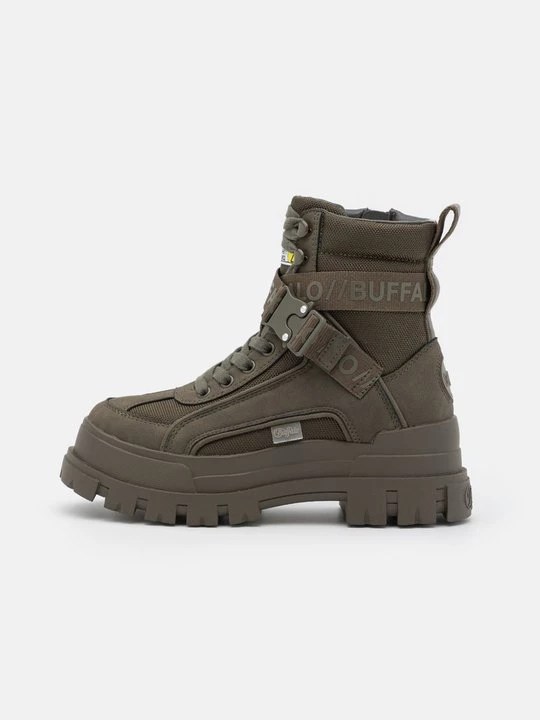 Foto van product Enkellaarsjes met plateauzool Buffalo kaki