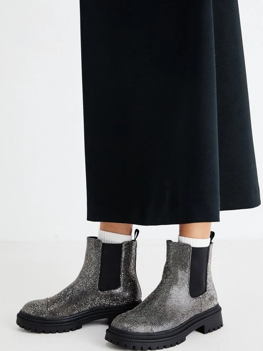 Foto van product Enkellaarsjes met plateauzool Steve Madden zilverkleurig