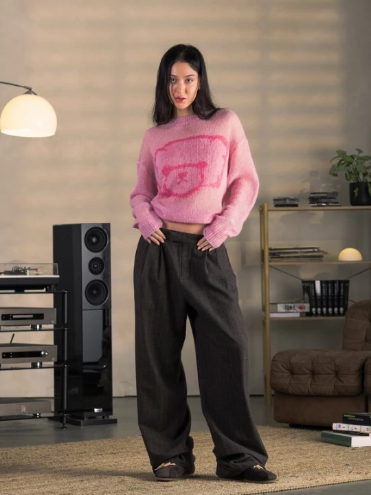 Foto van product ENRAGE Oversized trui 'LOOSE KNIT' lichtroze