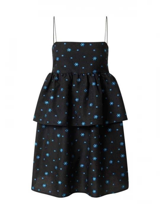 Foto van product Envii Zomerjurk lichtblauw / zwart / wit