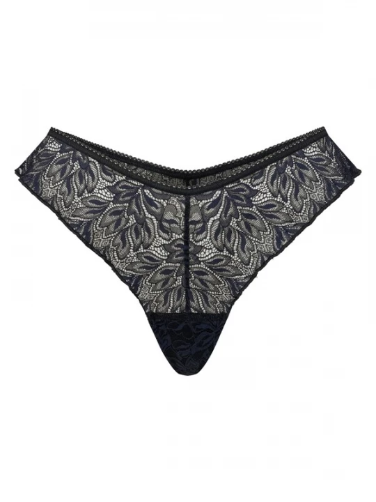Foto van product Erlich Textil String 'Iconic Lace' zwart gemêleerd