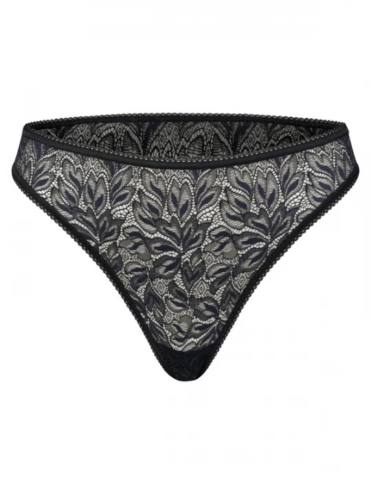 Foto van product Erlich Textil String 'Iconic Lace' zwart gemêleerd