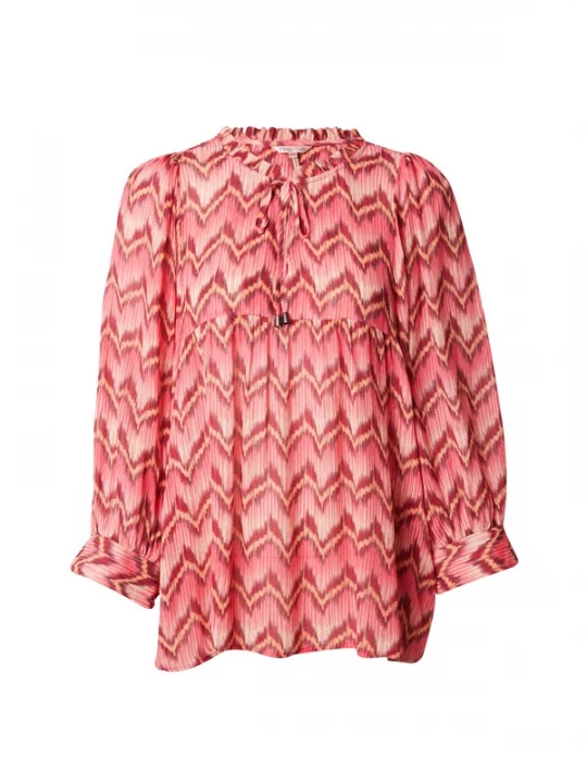 Foto van product Esqualo Blouse perzik / bourgogne / watermeloen rood / wit