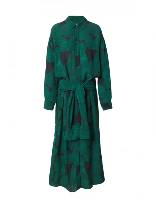 Foto van product Essentiel Antwerp Blousejurk 'KAMILA' donkergroen / zwart