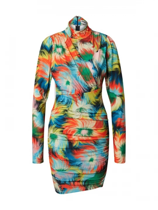 Foto van product Essentiel Antwerp Jurk 'ESPOSA' neonblauw / geel / smaragd / lichtrood