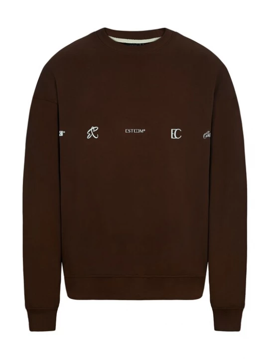 Foto van product ESTEEM Sweatshirt bruin / wit