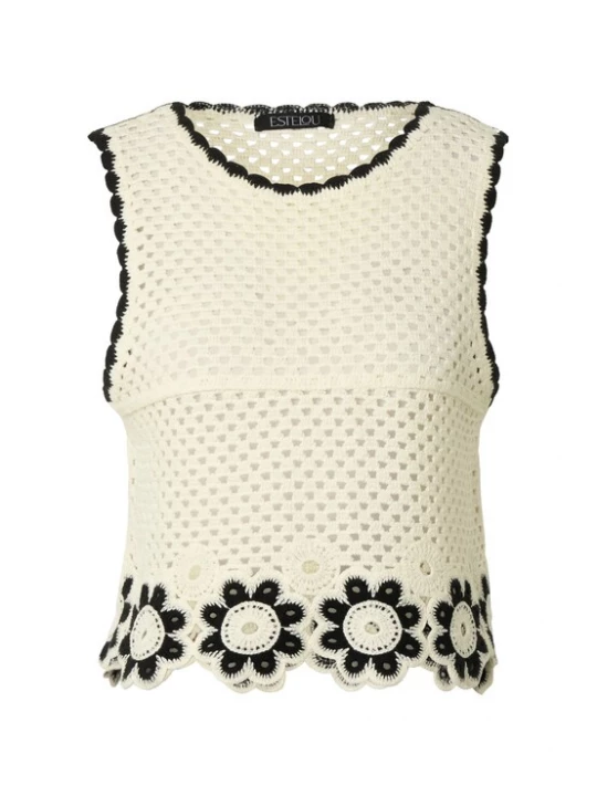 Foto van product Estelou Gebreide top beige / zwart