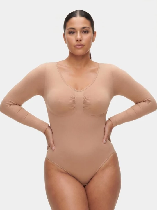 Foto van product ESTRELL Shapingbody 'Sculpting Shapewear Thong Body – Longsleeve' beige