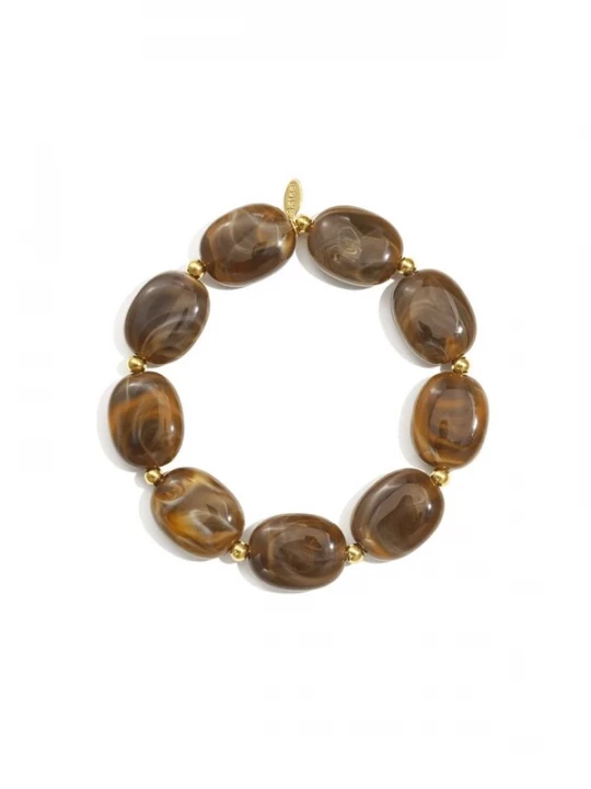 Foto van product ETNÉE Armband 'Ambra' bruin