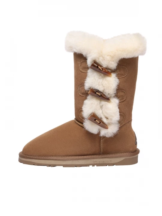 Foto van product Everau Boots 'Ashy' kastanjebruin / wolwit