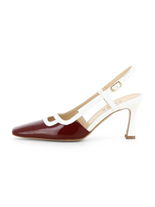 Foto van product EVITA Slingpumps 'Carmela' donkerrood / wit