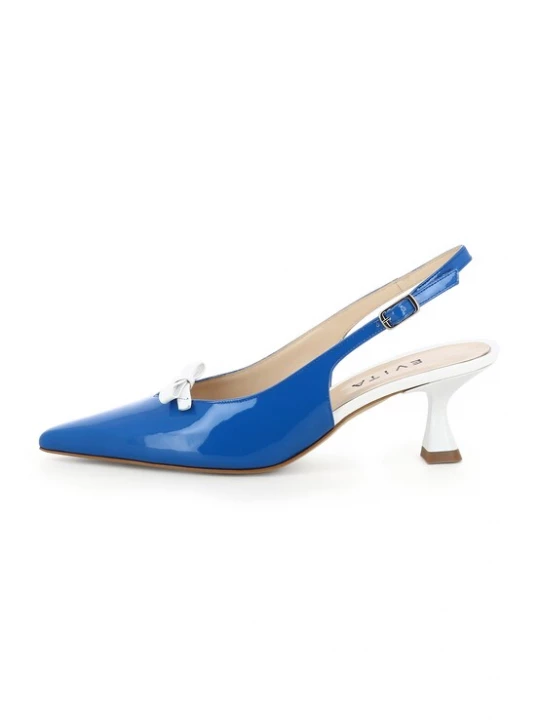Foto van product EVITA Slingpumps 'Perla' blauw / wit