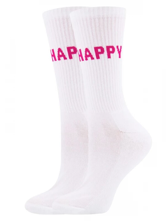 Foto van product EWERS Sokken 'Be Happy' lichtroze / wit