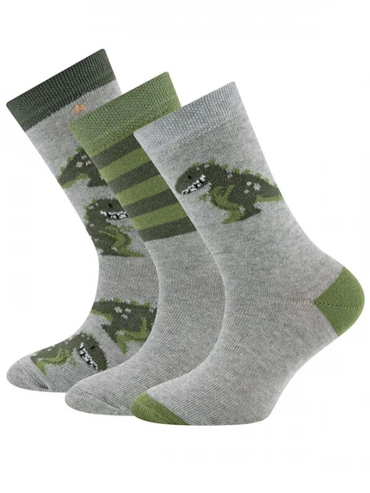 Foto van product EWERS Sokken 'Dino' grijs gemêleerd / grasgroen / zwart / offwhite