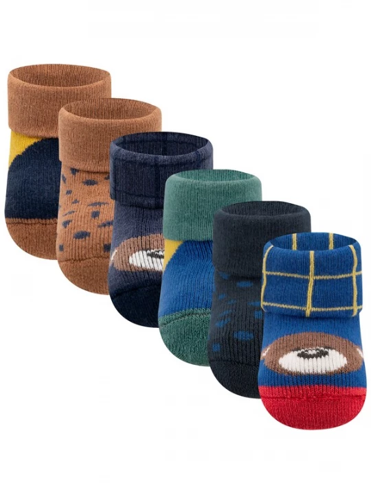 Foto van product EWERS Sokken donkerblauw / bruin / geel / jade groen