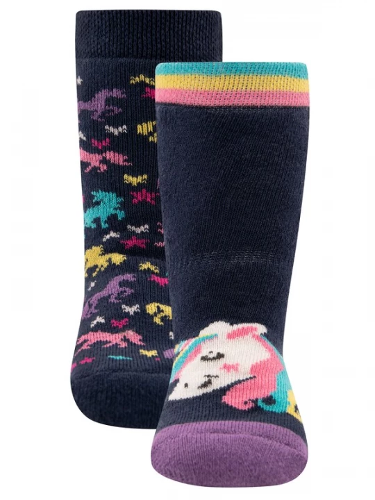 Foto van product EWERS Sokken 'Einhorn' blauw / nachtblauw / koraal / donkeroranje