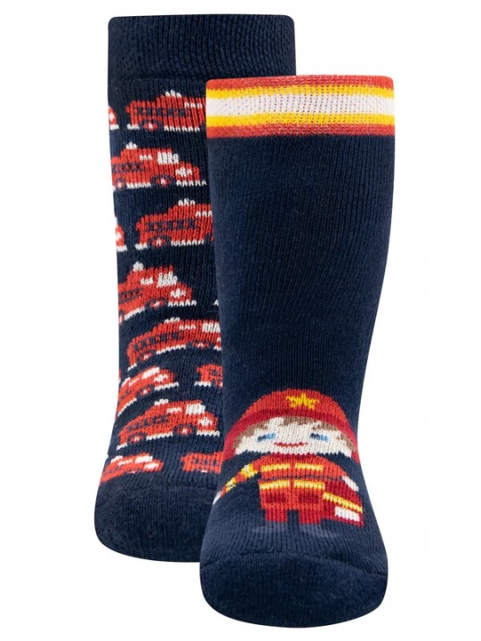 Foto van product EWERS Sokken 'Feuerwehr' nachtblauw / bloedrood / offwhite