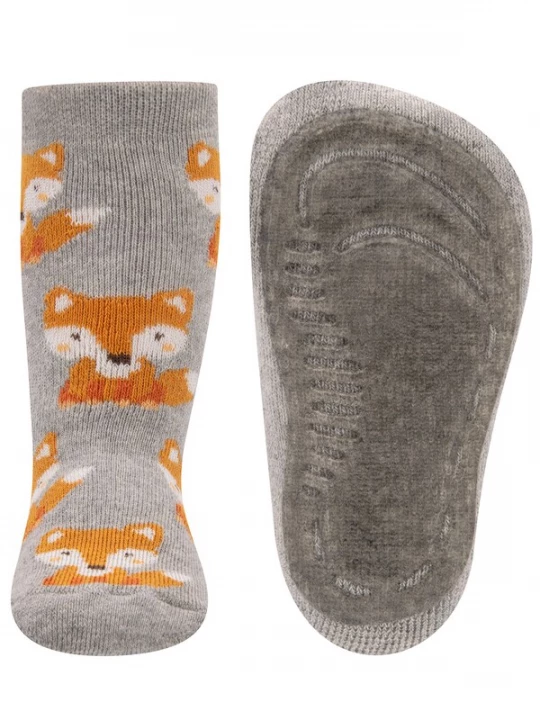 Foto van product EWERS Sokken 'Fuchs' grijs / donkeroranje / offwhite