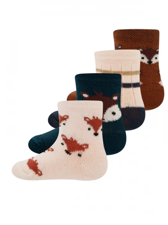 Foto van product EWERS Sokken 'Fuchs' lichtbeige / navy / bruin / zwart