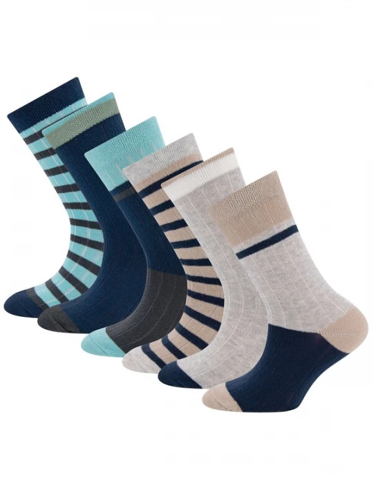 Foto van product EWERS Sokken 'Retro- Chic' beige / navy / azuur / grijs / donkergrijs / mintgroen