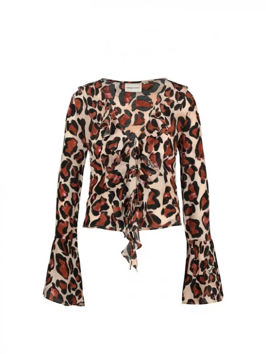 Foto van product Fabienne Chapot Blouse beige / bruin / zwart