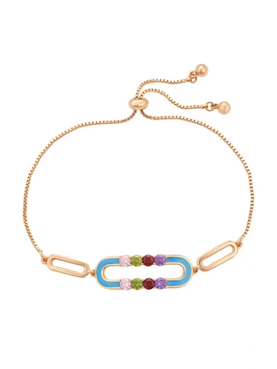 Foto van product faina Armband azuur / rose-goud / groen / rood