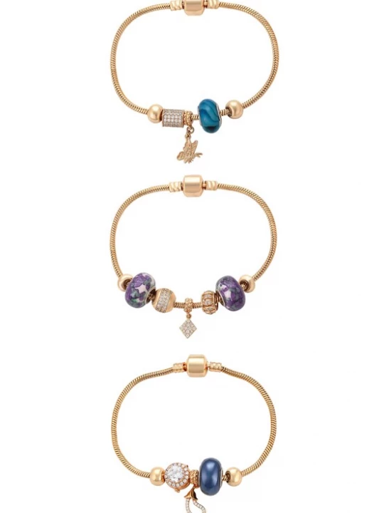 Foto van product faina Armband blauw / navy / goud / lila