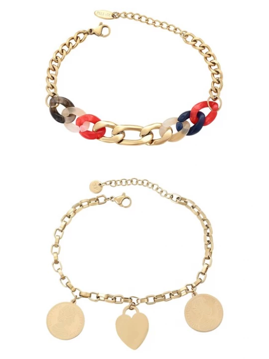 Foto van product faina Armband donkerblauw / goud / rood / zwart