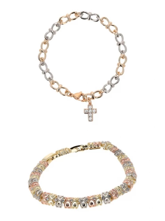 Foto van product faina Armband goud / rose-goud / zilver / transparant