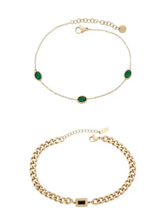 Foto van product faina Armband goud / smaragd